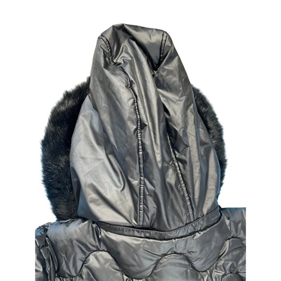 Gallery NY Womans black quiliter puffer faux fur hood winte coat size 3XL SKU 93 - Picture 10 of 14